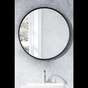 42'' Wall Mounted Round Mirror, Metal Frame